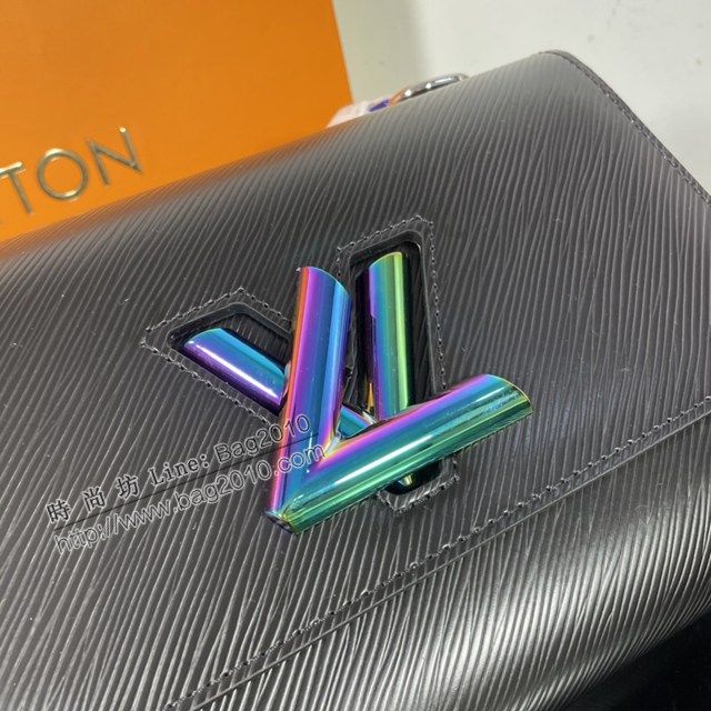 Lv路易威登2023專櫃新款Epi粒面皮革Twist中號手袋 LV虹彩手提鏈條單肩斜挎女包 M22028 M22029 ydh5053
